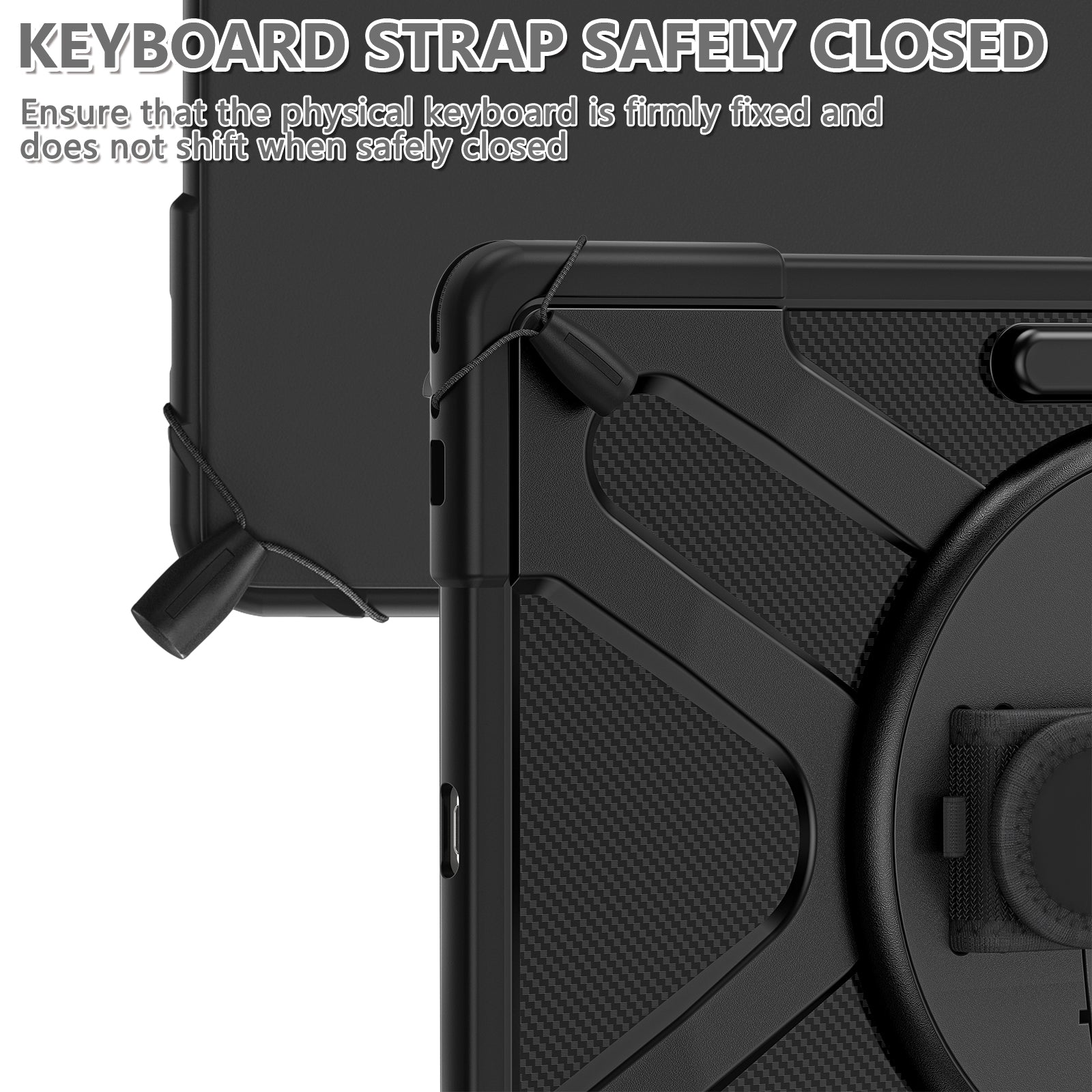 Kickstand Tablet Case for Samsung Galaxy Tab S8 Ultra X900 X906 / Tab S9 Ultra X910 , Rugged Shockproof PC + TPU Cover with Hand Strap - Black Kickstand Tablet Case for Samsung Galaxy Tab S8 Ultra X900 X906 / Tab S9 Ultra X910 , Rugged Shockproof PC + TPU Cover with Hand Strap - Black